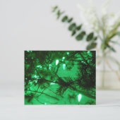 Green Christmas Lights Feiertagspostkarte (Stehend Vorderseite)