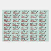 Green Christmas minimalist festive year snowflake Geschenkpapier Set (Vorderseite)