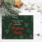 Green Christmas Mistletoe Custom Holiday Party Postkarte