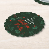 Green Christmas Mistletoe Custom Holiday Party Untersetzer (angewinkelt)