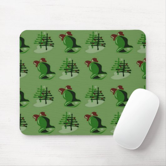 Green Christmas Mousepad (Mit Mouse)