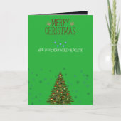 Green Christmas Multi Photo New Year Card Karte (Vorderseite)