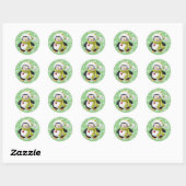 Green Christmas Penguin Round Sticker (Blatt)