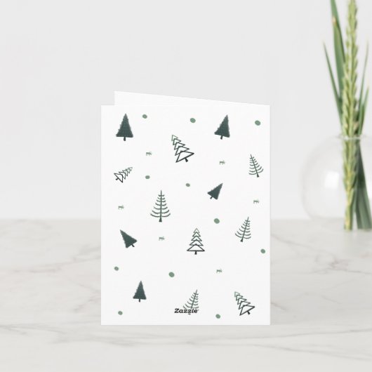 Green Christmas Pine Tree Faltkarte (Rückseite)