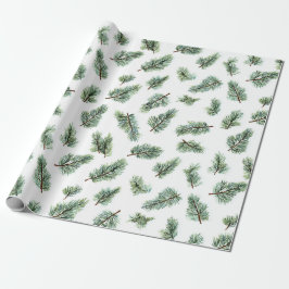 Green Christmas Pine Tree  Geschenkpapier