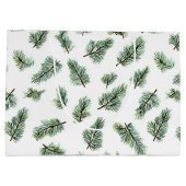 Green Christmas Pine Tree Große Geschenktüte (Rückseite)