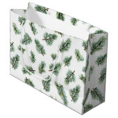 Green Christmas Pine Tree Große Geschenktüte (Vorderseite Schrägansicht)