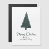 Green Christmas Pine Tree Magnetkarte (Vorne/Hinten)