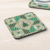 Green Christmas Quilt | Christmas Cork Untersetzer (Linke Seite)