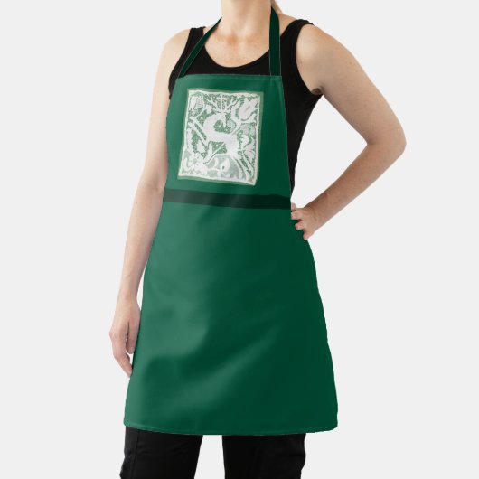 Green Christmas Reindeer Lace Patchwork Schürze (InSitu)