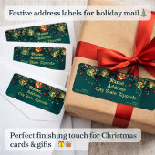 Green Christmas Return Address Label