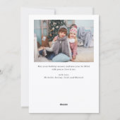 Green Christmas Ribbon Two-Photo Feiertagskarte (Rückseite)