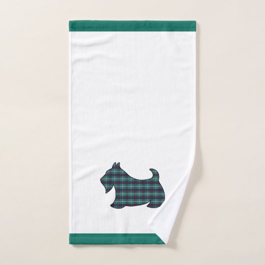 Green Christmas Scottish Terrier Hand Towel Handtuch (Handtuch)