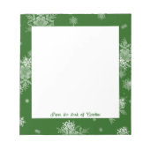 Green Christmas Snowflakes Notepad Notizblock (Vorderseite)