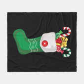 Green Christmas Stocking Fleecedecke (Vorderseite (Horizontal))