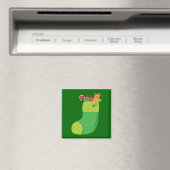 Green Christmas Stocking Magnet (In Situ (Geschirrspüler))
