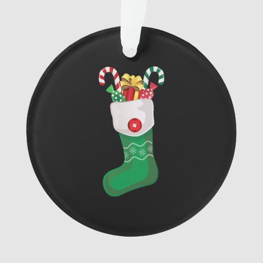 Green Christmas Stocking Ornament (Vorderseite)