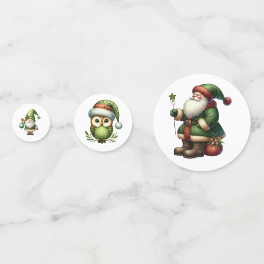 Green Christmas Table Scatter oder Confetti Konfetti (Vorderseiten)