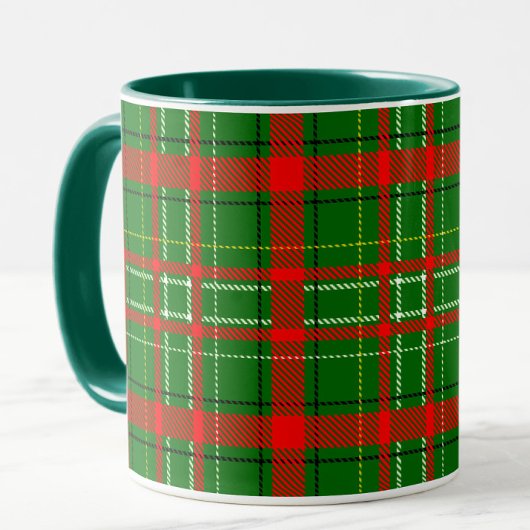 Green Christmas Tartan Kariertes Muster Design Tasse