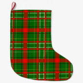 Green Christmas Tartan Plaid Pattern Design  Großer Weihnachtsstrumpf (Vorderseite)