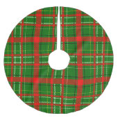 Green Christmas Tartan Plaid Pattern Design Polyester Weihnachtsbaumdecke (Vorderseite)