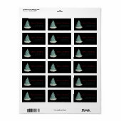 Green Christmas Tree Black Return Address Label Adressaufkleber (Vorne)