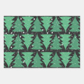 Green Christmas Tree Boho Lights Geschenkpapier Set (Vorderseite 3)