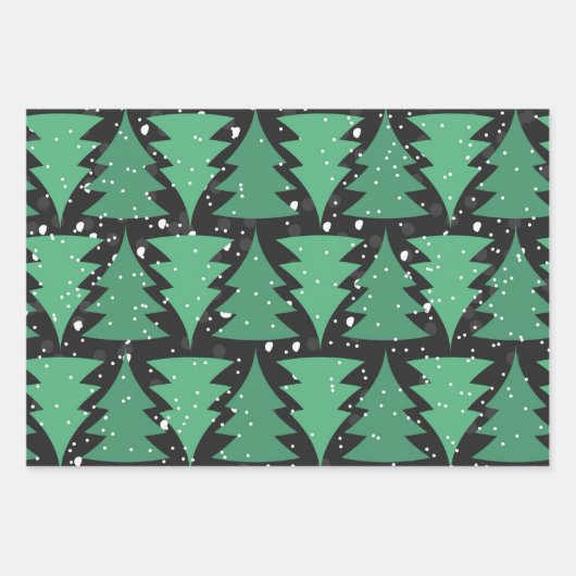 Green Christmas Tree Boho Lights Geschenkpapier Set (Vorderseite)