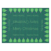 Green Christmas Tree Chic Elegante Personalisiert Tischdecke (Vorderseite (Horizontal))