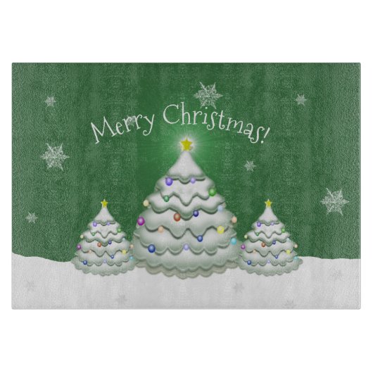 Green Christmas Tree Cutting Board Schneidebrett (Vorderseite)