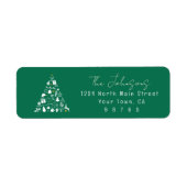 Green Christmas Tree Design Return Address Label (Vorne)