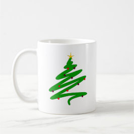 Green Christmas Tree Doodle Kaffeetasse