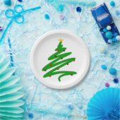 Green Christmas Tree Doodle Pappteller (Party)