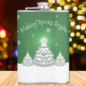 Green Christmas Tree Flask Flachmann