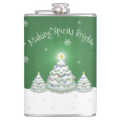 Green Christmas Tree Flask Flachmann (Vorderseite)