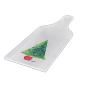 Green Christmas Tree Glass Cutting Board Paddel Schneidebrett (Ecke)