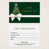 Green Christmas Tree Gold Snowflakes Bow Geschenkk (Vorne & Hinten)