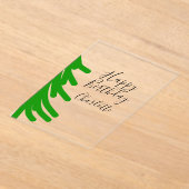 Green Christmas tree happy birthday December winte Acryleinladungen (Ablage )