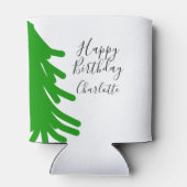 Green Christmas tree happy birthday December winte Dosenkühler (Rückseite)