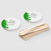 Green Christmas tree happy birthday December winte Fächer (Non-assembled)