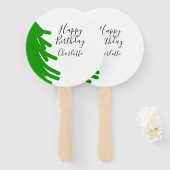 Green Christmas tree happy birthday December winte Fächer (Vorne und Hinten)