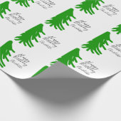 Green Christmas tree happy birthday December winte Geschenkpapier (Ecke)