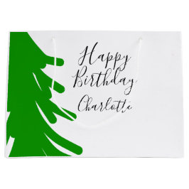 Green Christmas tree happy birthday December winte Große Geschenktüte
