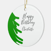 Green Christmas tree happy birthday December winte Keramik Ornament (Links)
