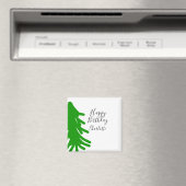 Green Christmas tree happy birthday December winte Magnet (In Situ (Geschirrspüler))