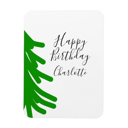 Green Christmas tree happy birthday December winte Magnet (Vertikal)
