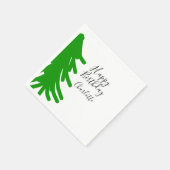 Green Christmas tree happy birthday December winte Serviette (Ecke)
