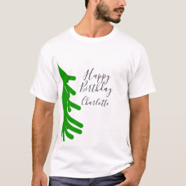 Green Christmas tree happy birthday December winte T-Shirt