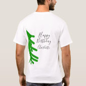 Green Christmas tree happy birthday December winte T-Shirt (Rückseite)