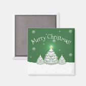 Green Christmas Tree Magnet (Vorderseite/Rückseite)